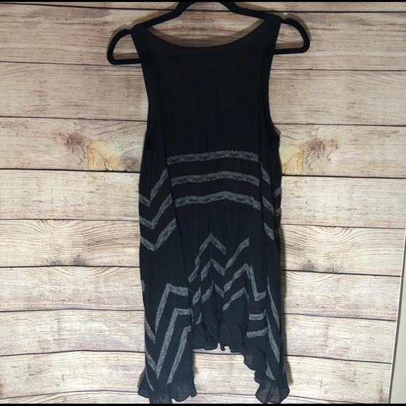 Free People Voile & Lace Trapeze Grey with Black Polka Dot Lace slip/dress - Picture 4 of 5